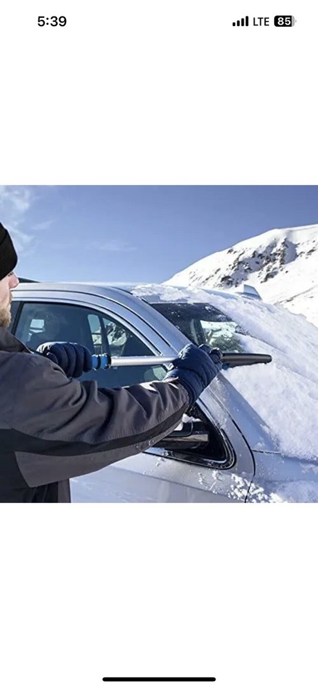 Auto Drive Aluminum Pole 35" Snow Brush and Ice Scraper
