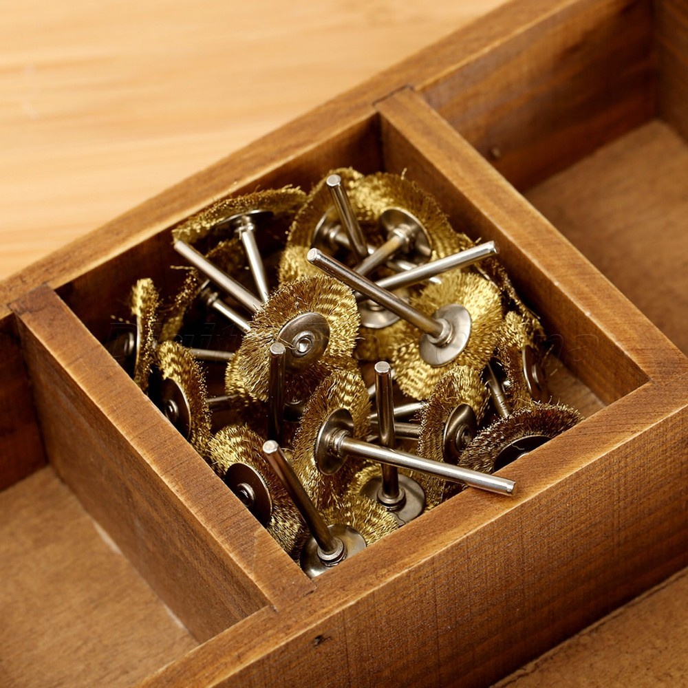 20Pc Brass Wire Wheel Brushes for Rotary Power Tool Drill Rust Weld Die Grinder