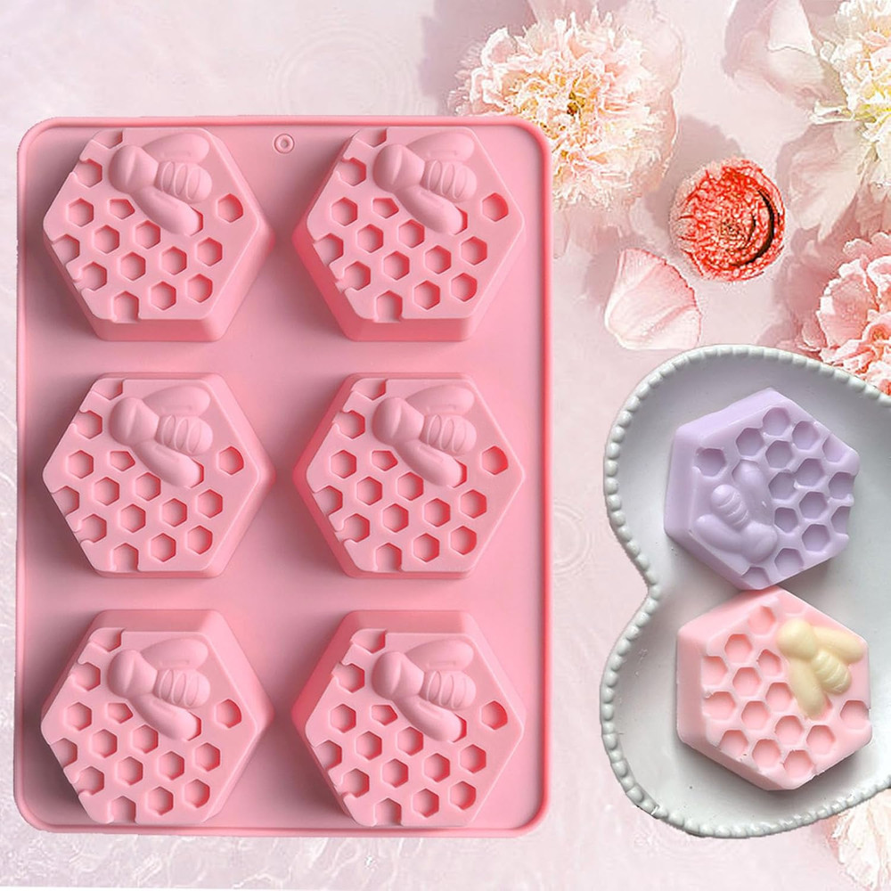 3 Pack Bee Soap Molds,Silicone Molds for Soap Making Great for Handmade Soap,...