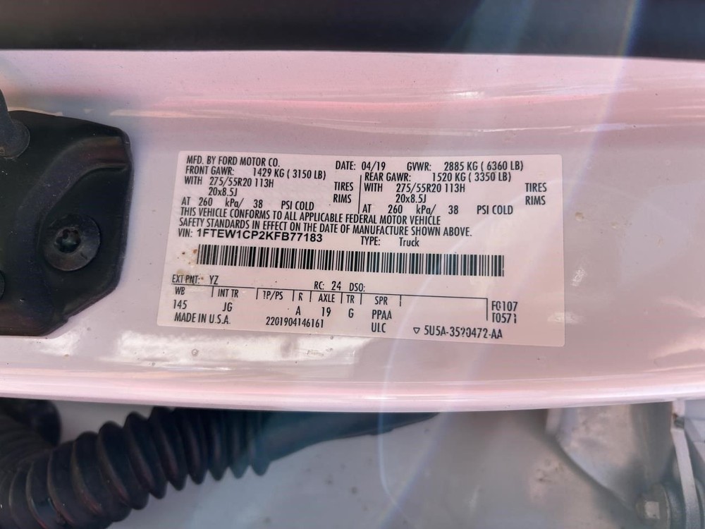 F150      2019 Keys/Latches/Locks 104906042