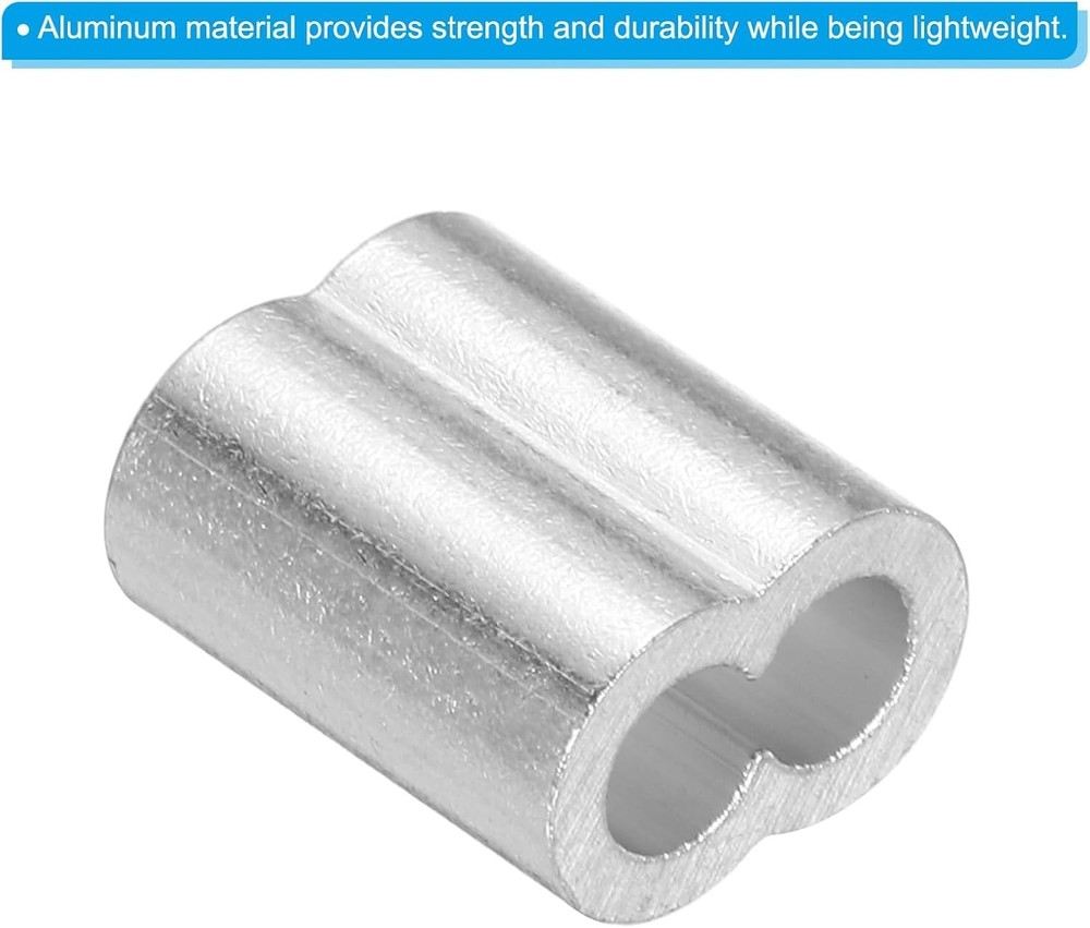 10pcs 4mm Aluminum Crimping Loop Sleeve - Durable Wire Rope Ferrule Connectors