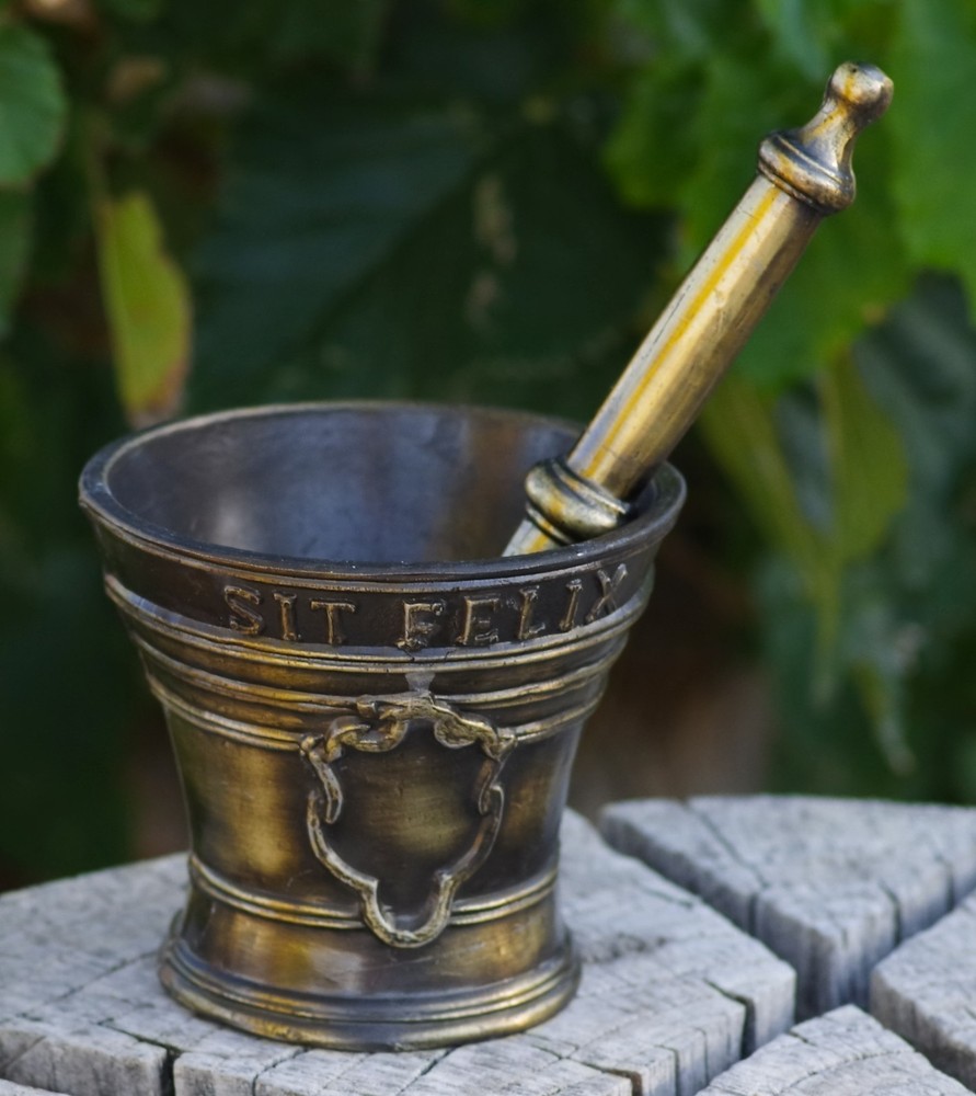 Solid Brass Apothecary Mortar With Pestle Wonderful Decor!