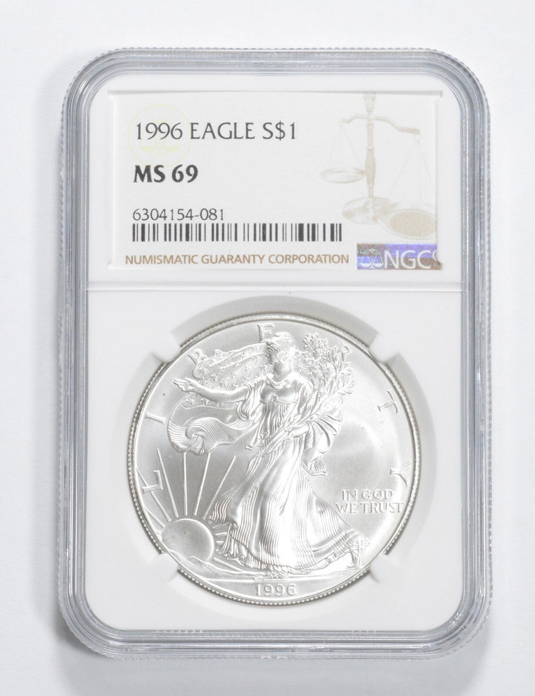 MS69 1996 American Silver Eagle NGC Brown Label