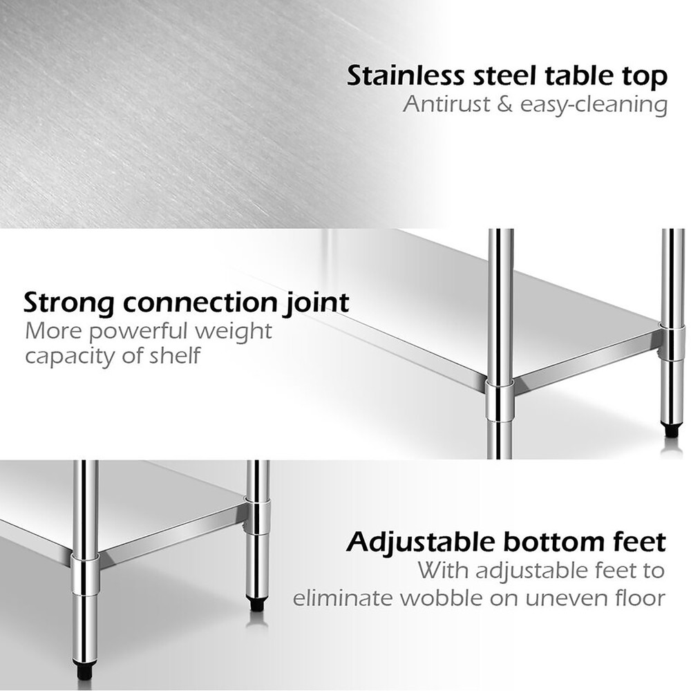 24 x 60 Inches Stainless Steel Work Table Kitchen Prep & Work Table Silver