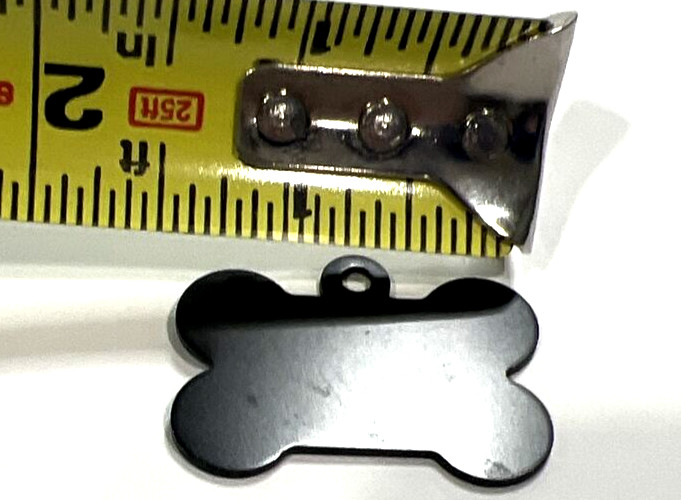 Black Bone Pet Tags Lightweight Metal 1.5"