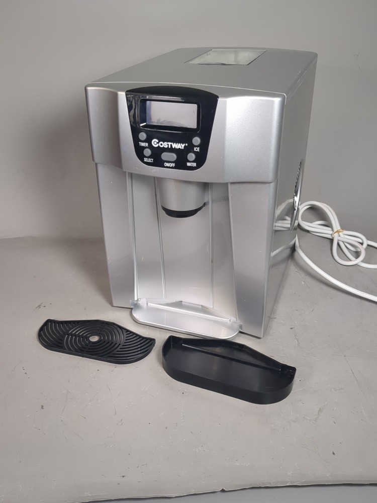 Countertop Ice Maker Water Dispenser Combo Automatic LED Gray Tested