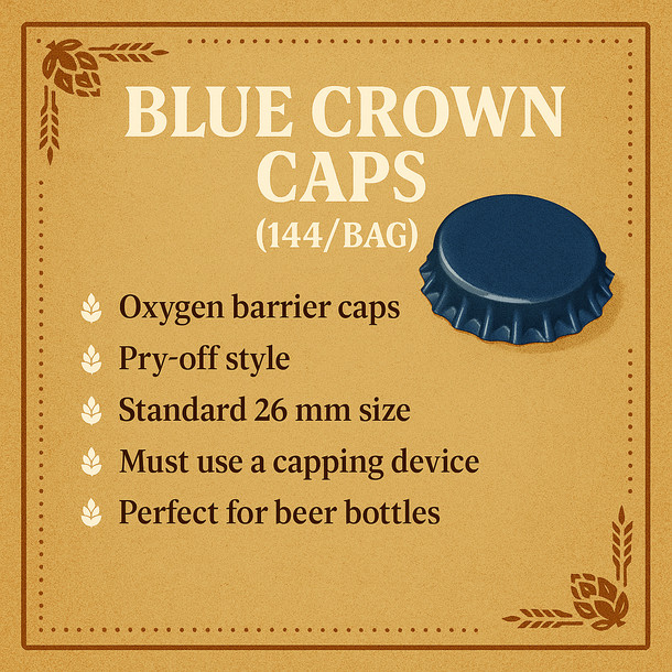 LD Carlson Blue Crown Caps (144/Bag)