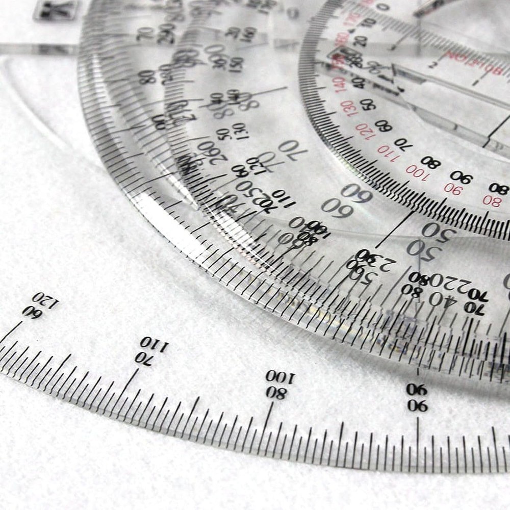360 Degree Protractor Ruler, 6 Inch, Round Circle Protractor for Math Geometry