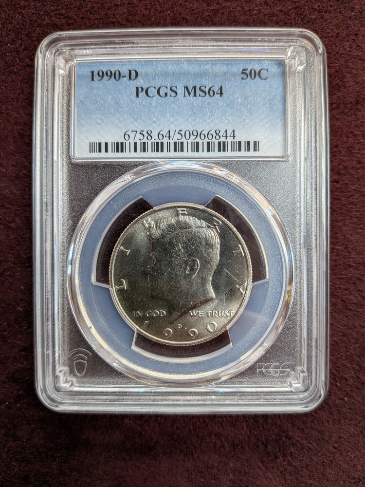1990-D Kennedy 50 Cent Half Dollar PCGS MS64