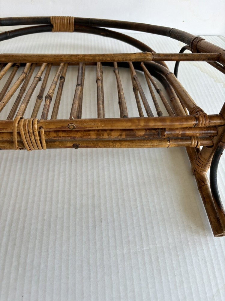 Vintage Boho Chic MCM Bamboo Magazine Holder/Rack Foldable
