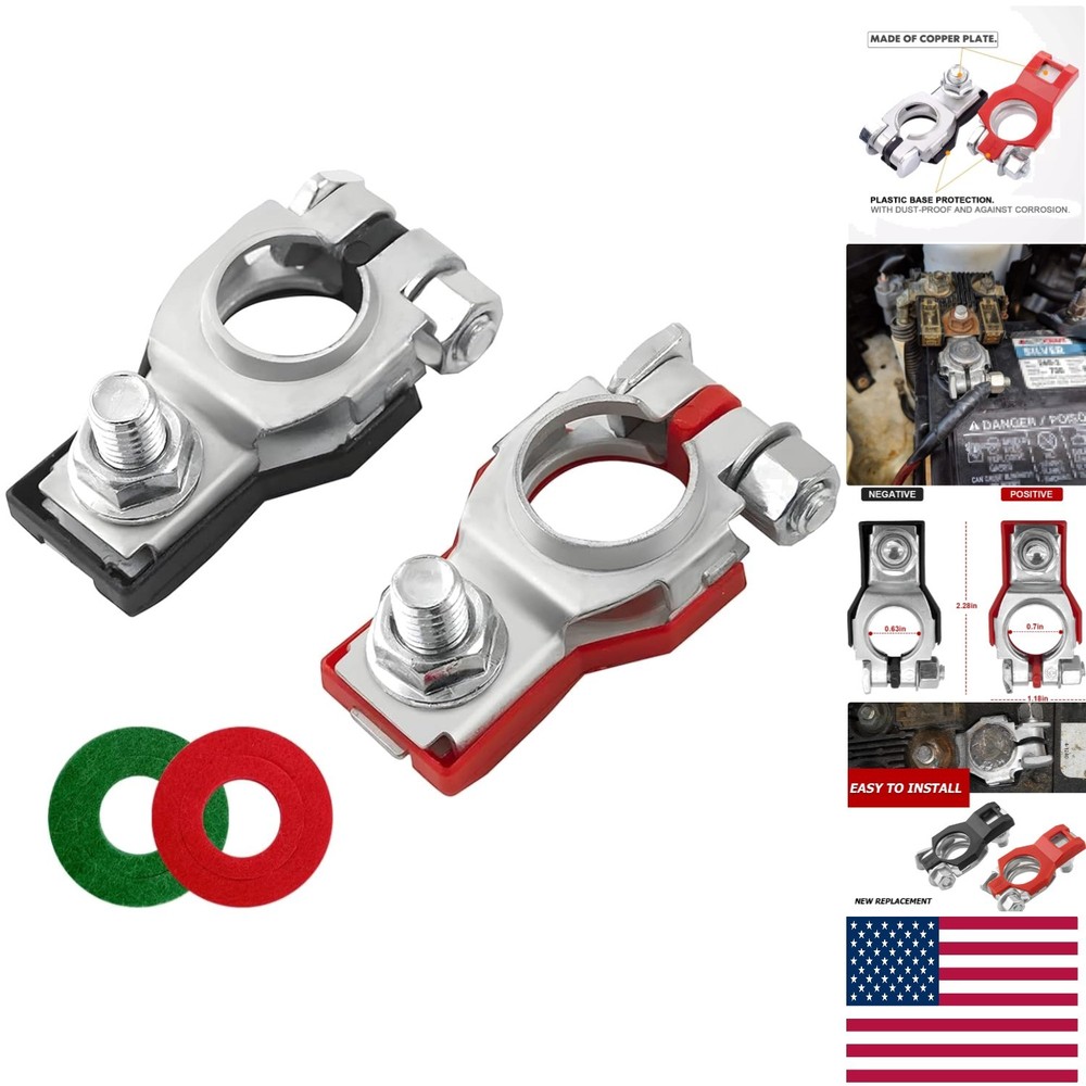 Easy-Install Corrosion-Resistant Battery Cable Terminals - Positive & Negative