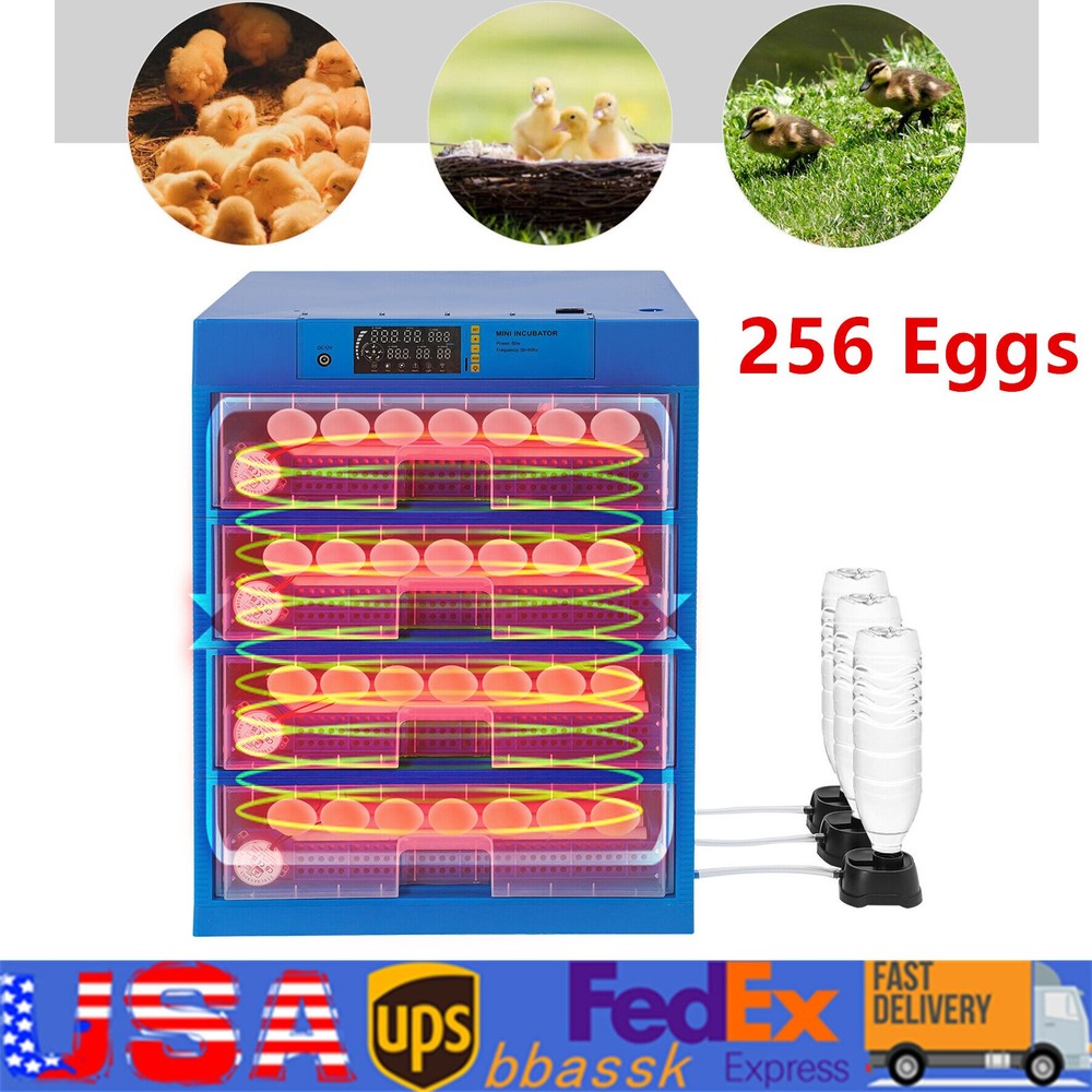 256 Egg Incubator Automatic Egg Turning & Temperature Control Digital Incubators