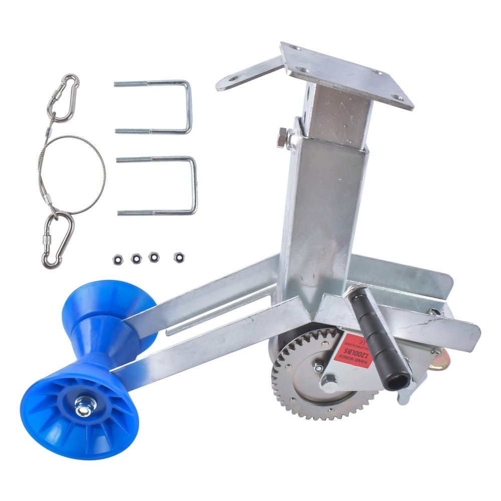 Universal Height Adjustable Boat Winch Mount System with Roller Stand 1200LB