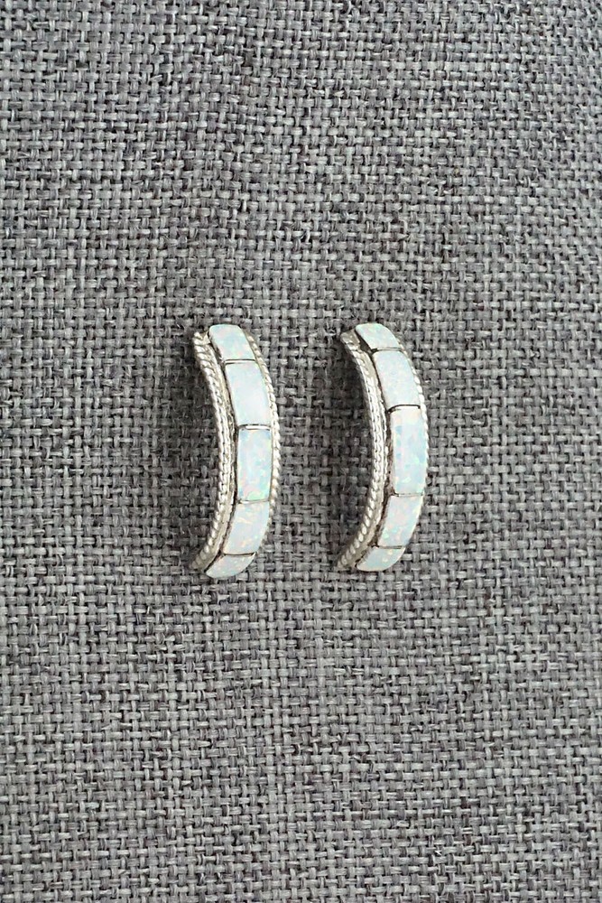 Opalite & Sterling Silver Earrings - Zenia Kylestewa