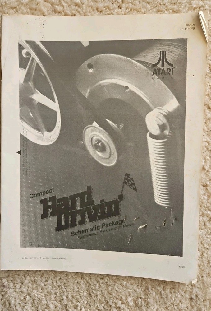 Atari Compact Hard Drivin' Schematic Package ATARI OEM Original Video Game