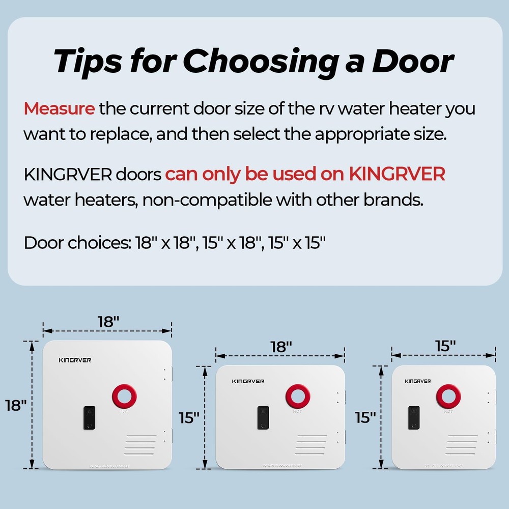 KINGRVER 15 x 18 Inches White Door kit - This Only for KINGRVER RV Tankless W...