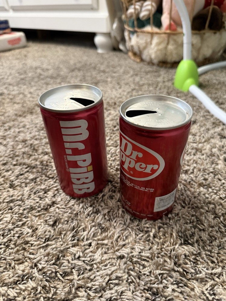 Vintage Dr. Pepper and Mr. Pibb cans