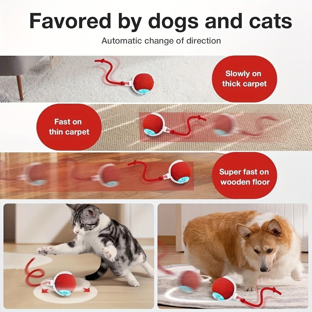 Automatic 360° Rolling Pet Ball - Grinding and Soothing Function,