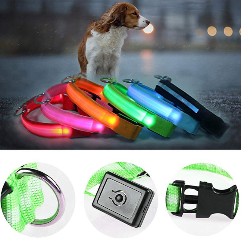 Pets Lighting Collar Rechargeable Led Adjustable Neck Strap Pet Supplies