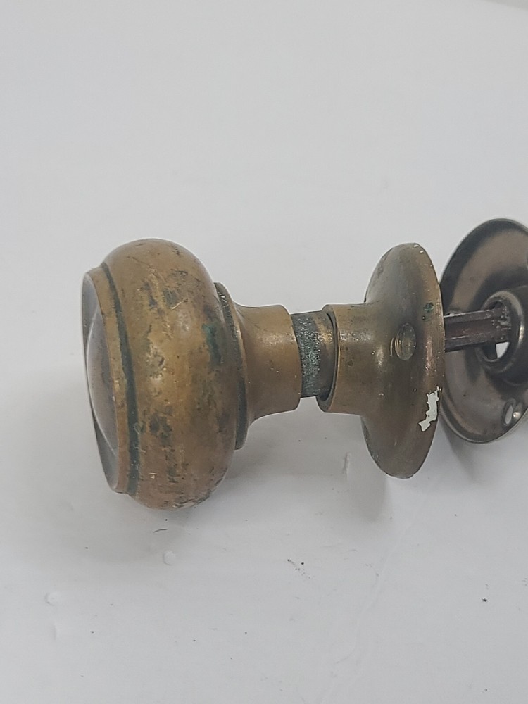 Copper and Crystal Handle Doorknob Vintage