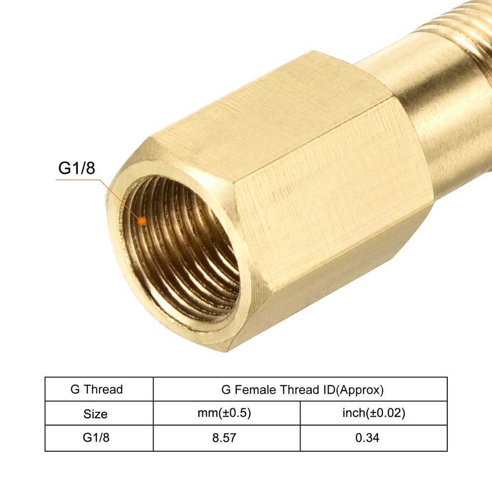 Brass Pipe Fitting G1/8 Adapter 35mm Extension Connector Hex Coupling 2Pack