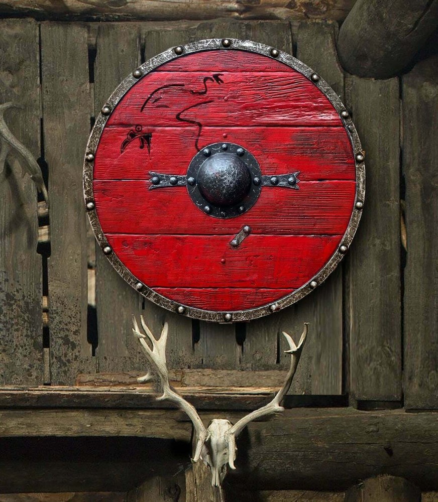 Medieval Ragnar Lothbrok Authentic Battleworn Viking Round Shield