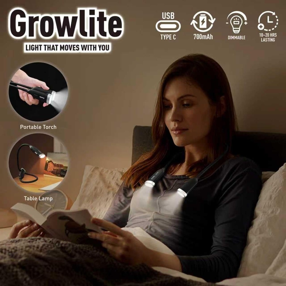Hands-Free LED Book Light - Rechargeable & Adjustable Brightness for Everyone