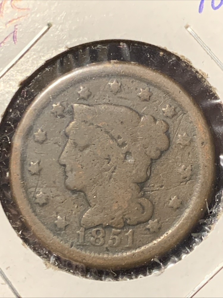 LARGE CENT - 1851 - NICE GRADE - #2