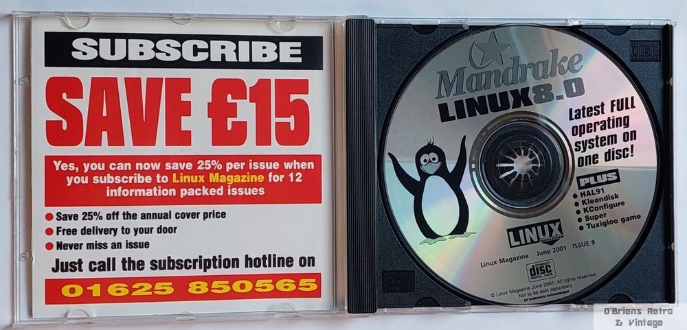 Mandrake Linux 8.0 – Full Operating System – Linux Magazine Cover CD – 2001