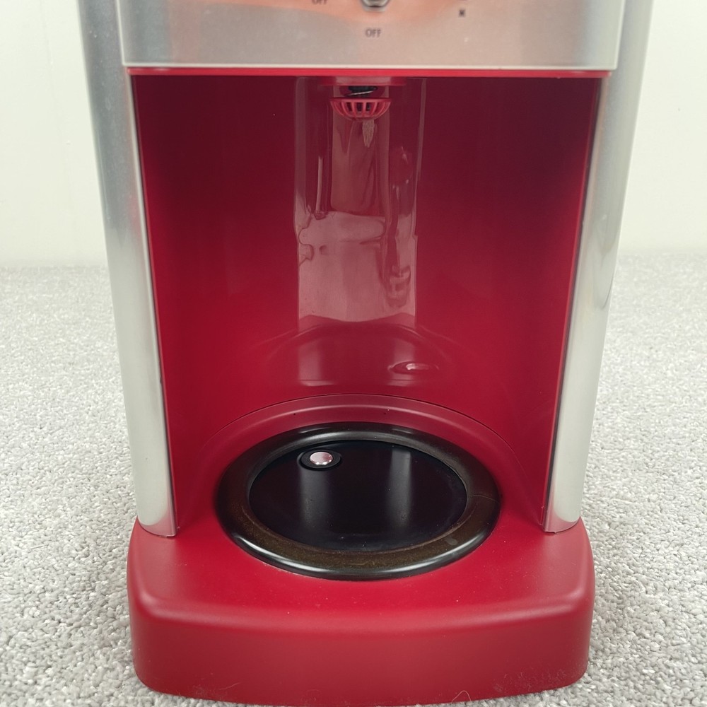 Cuisinart DCC-1200 Coffee Maker Red Brew Central Silver 12 cups