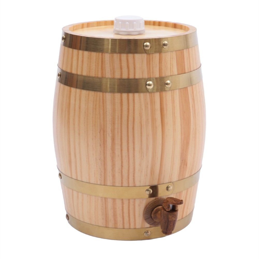 5L Wood Wine Barrel - 1.32 Gallon Brewing Container for Beer & Wine