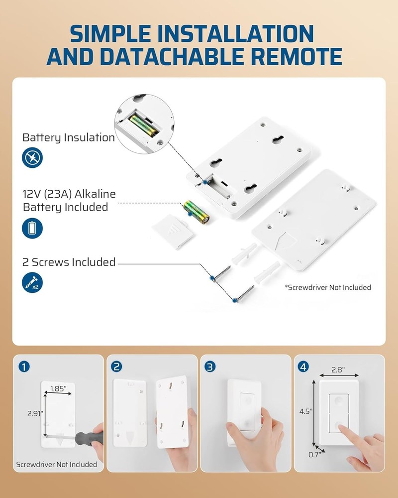 On/Off Wireless Remote Control Switch & Outlet Set - Adjustable & Safe Design