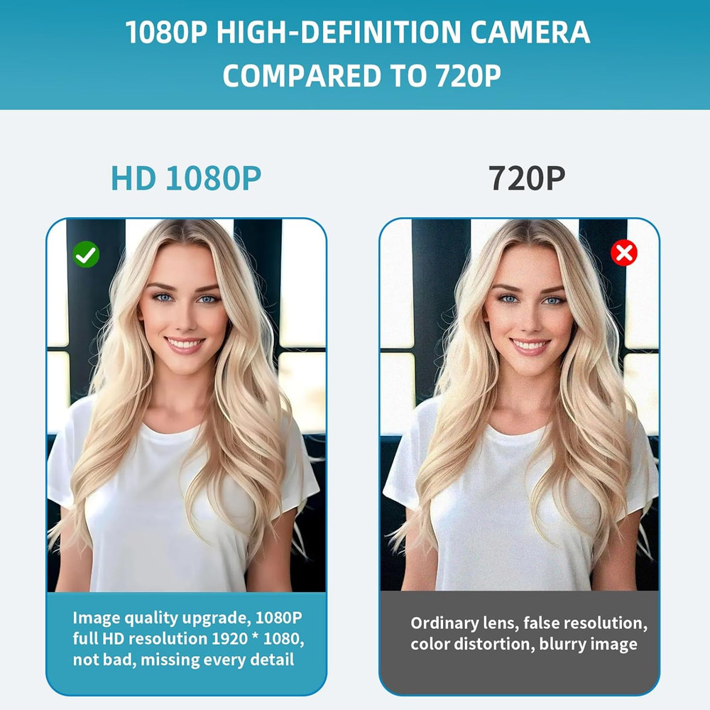 Webcam with Microphone and Speaker, 1080P Web Camera for Desktop Computer Laptop