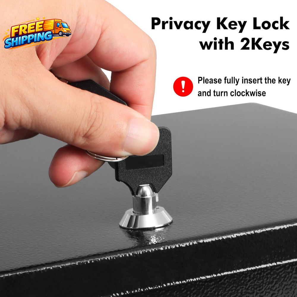 Fireproof Document Box with Key Lock Small Lock Boxes for Personal Items Fire