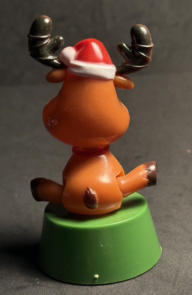 RARE Solar Bobble Head Christmas Sitting Raindeer