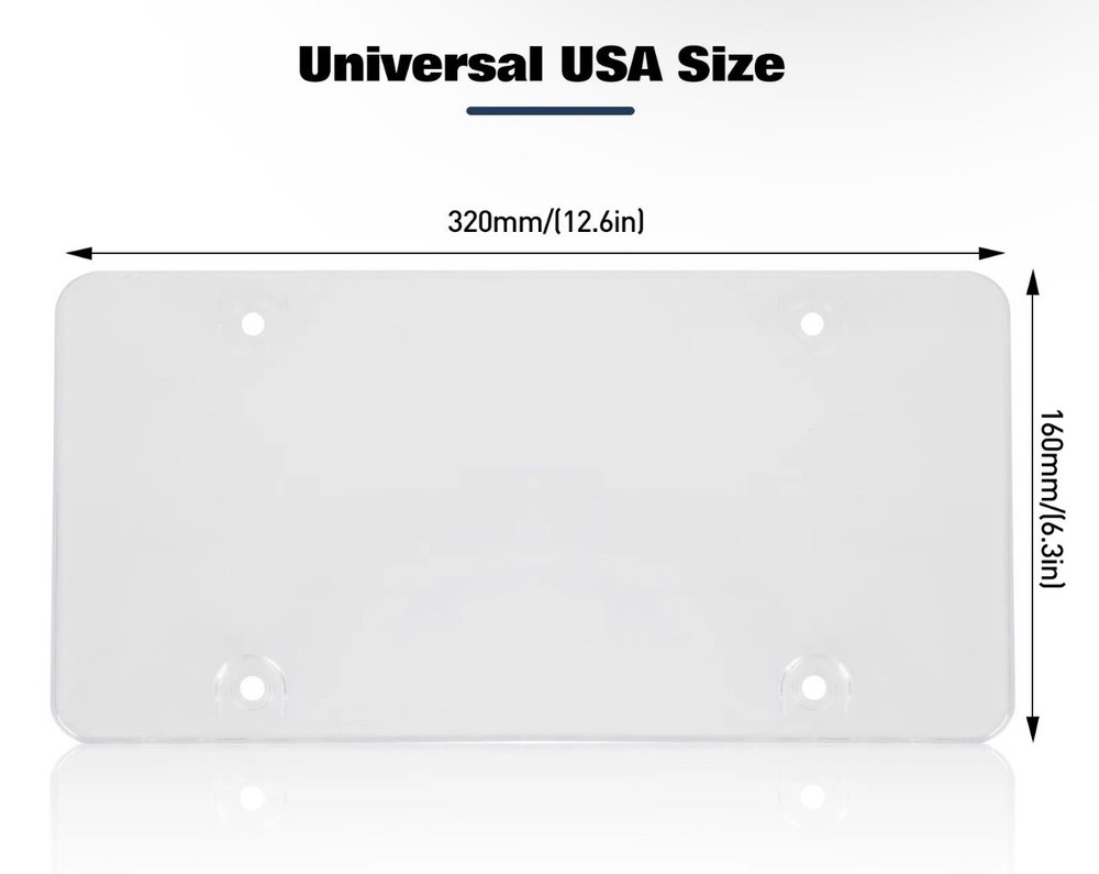 License Plates Shields 2 Pack Frame Covers Clear Bubble Protector For US Plate