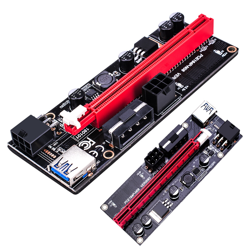 VER009S PCI-E Riser Card PCIe 1x to 16x GPU 3.0 Data Cable for Bitcoin Mining