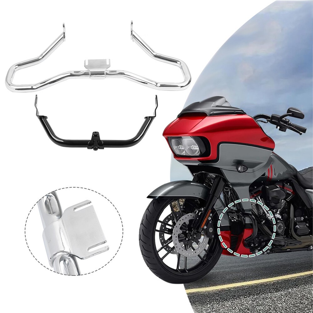 Chrom Engine Crash Bar Fairing Support Bracket For Harley Road Glide FLTRX 15-23