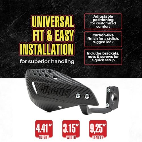 Universal Motorcycle Handguards - High Strength Enduro Carbon / Orange