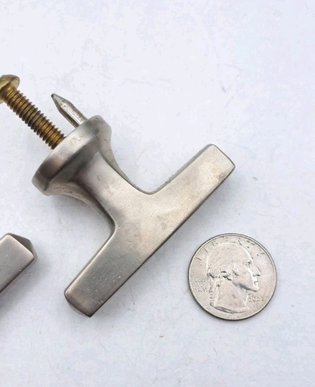 Vintage Pulls Knobs Drawer Handle Deco Crome Old Hardware Lot of 2