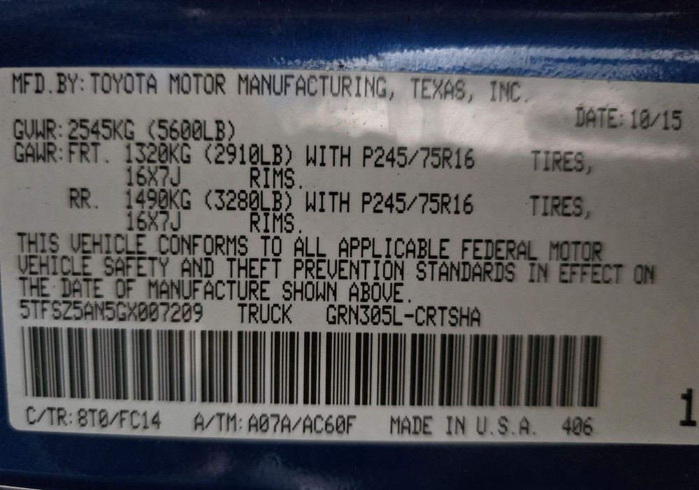 Camera/Projector Tailgate Mounted Fits 16-17 TACOMA 630019