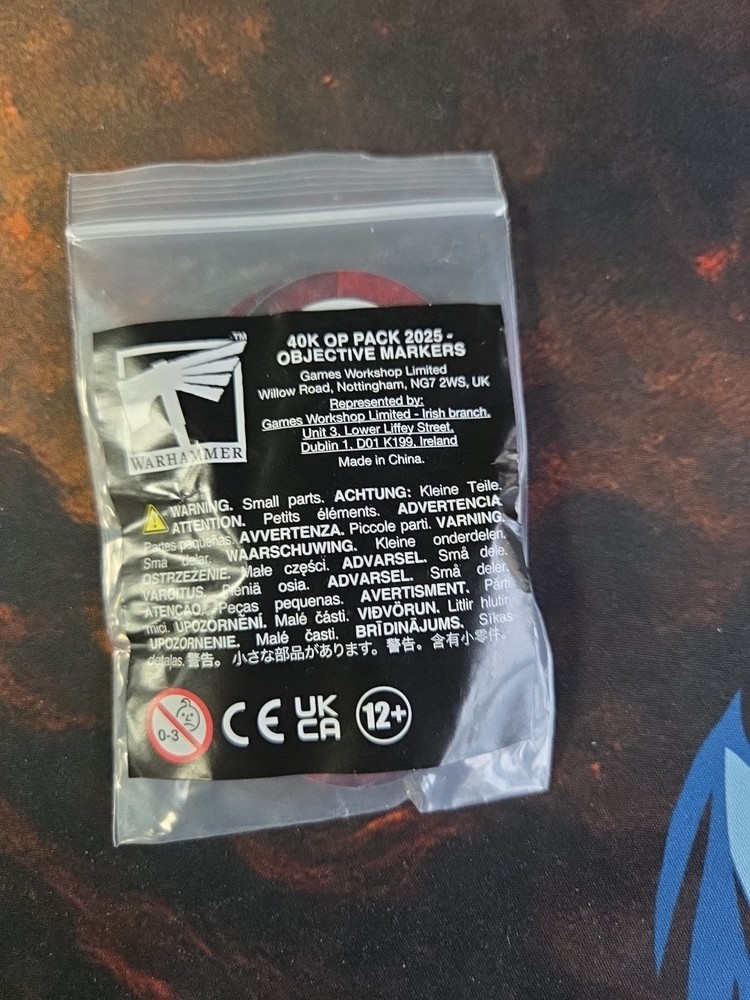 Warhammer 40k Op Objective 2025 Double Sided Markers