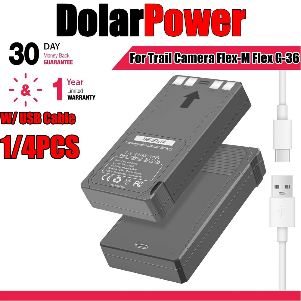 1-4PCS LIT-22 6370mAh Battery for SPYPOINT Flex-M Flex-Plus Flex-S Trail Camera