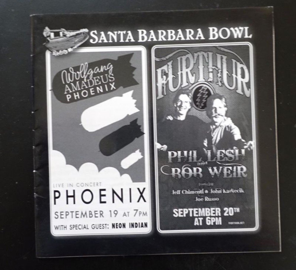 Furthur Santa Barbara Bowl Program 2010 Grateful Dead