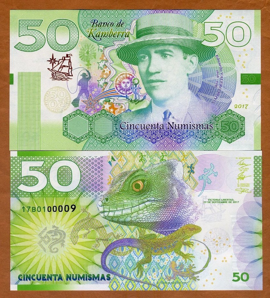 Kamberra, 50 Numismas, 2017-2019, New Redesigned Basic Series, UNC Lizard