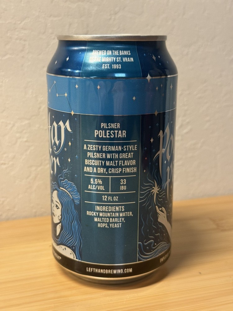 Polestar Pilsner - Empty Beer Can - Bottom Opened - Colorado