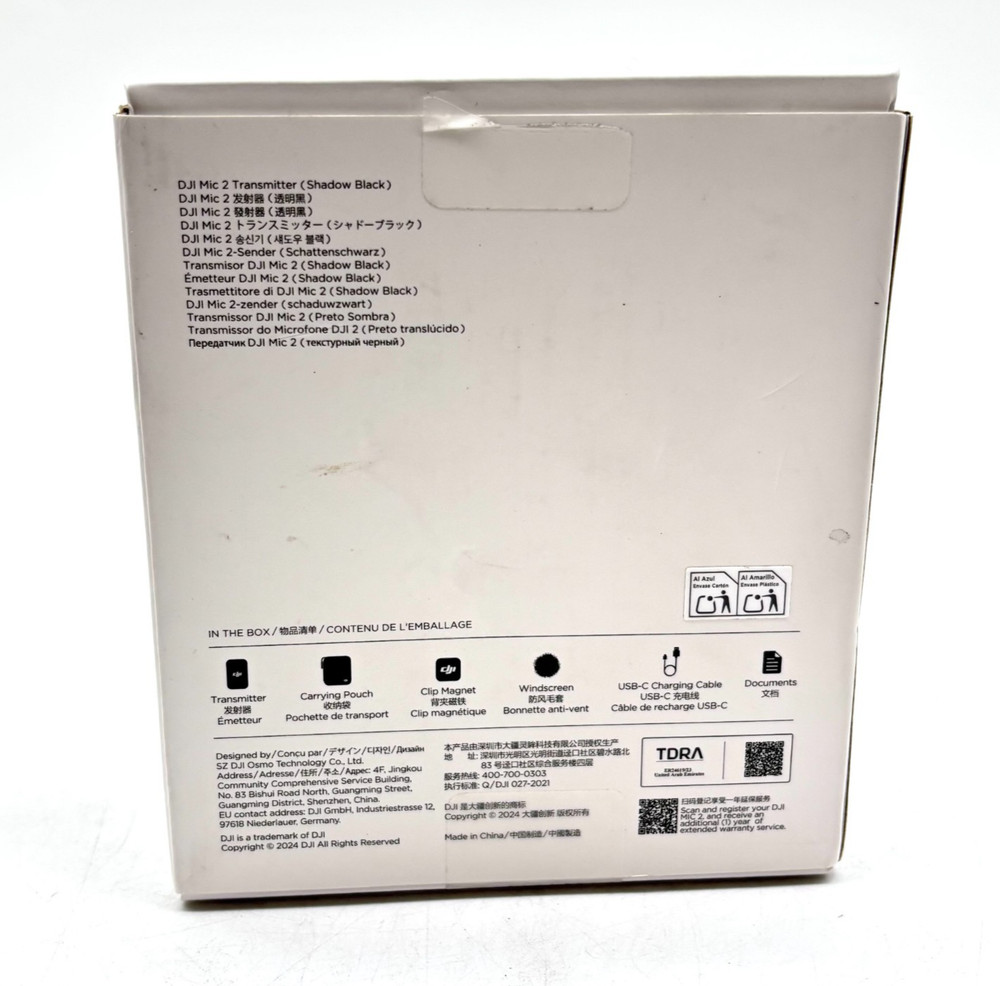 DJI Black MIC 2 Compact Transmitter Wireless Microphone