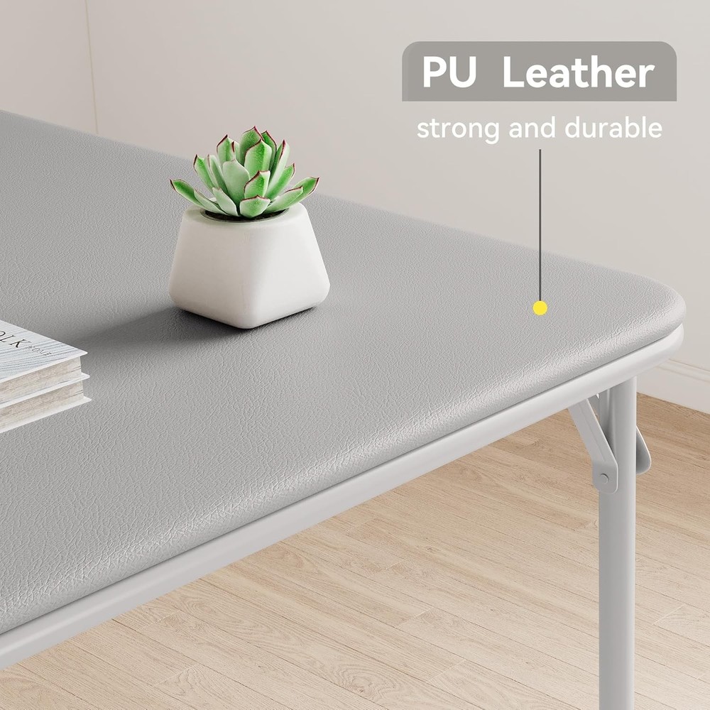 Folding Card Table Portable Square Card Table Foldable Tables W/ Upholstered PU