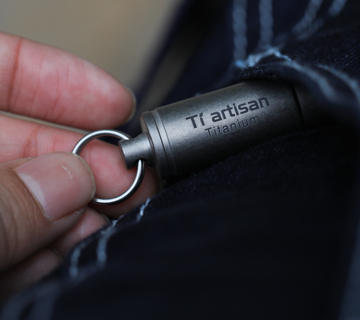 Titanium Pill Box Case Bottle Holder Container Organizer Keychain Portable Gift