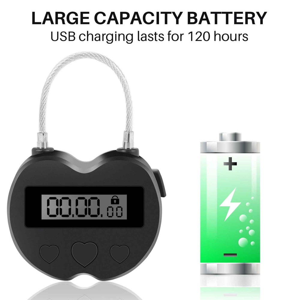 1x Black Time Lock LCD Display Time Lock Multifunction Travel Electronic Timer